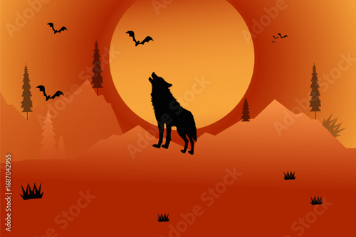 wolf howling at the moon, wolf howling at night