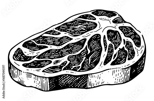 Beef vector engraving style illustration