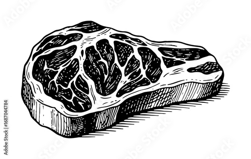 Beef vector engraving style illustration