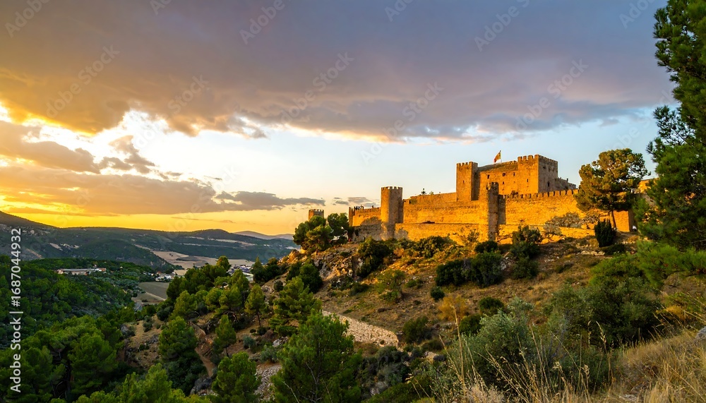 Fototapeta premium Majestic castle at sunset