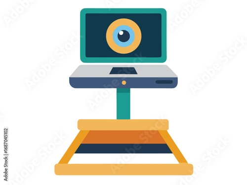 Ergonomic laptop stand with integrated webcam for enhanced productivity and virtual communication