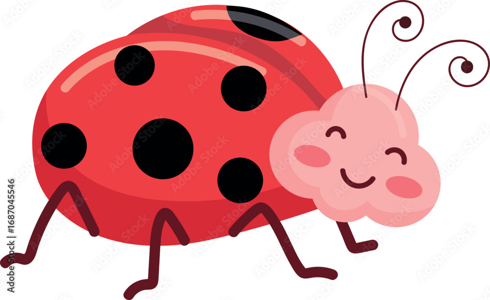 Fototapeta premium Cute Ladybug Cartoon Character Vector Design