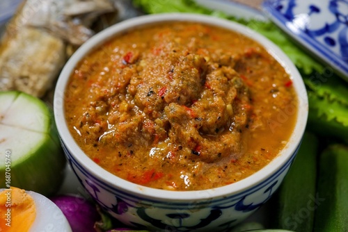 Spicy Mackerel Dipping Sauce,Grilled Mackerel Chili Dip, thai called Nam prik pla thu