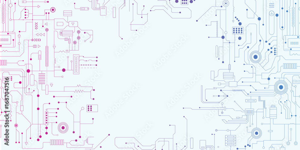 Obraz premium Vector or schematic style technology circuit board.