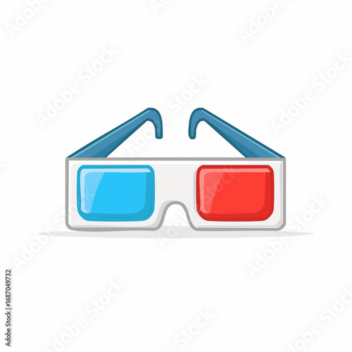 Cartoon Styled 3D Glasses Featuring Red and Blue Lenses for Enhanced Viewing Experience