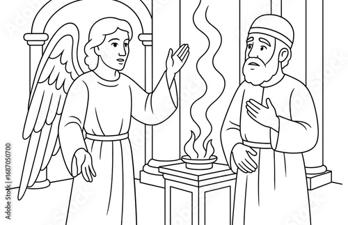 Gabriel's visit to zechariah - religious scene for educational or inspirational use
