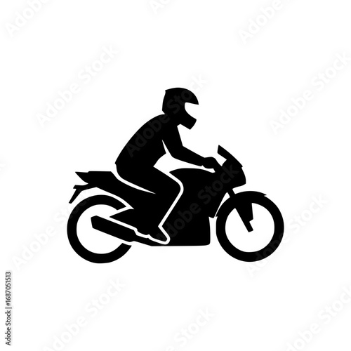 Silhouette of a Motorcyclist in Action