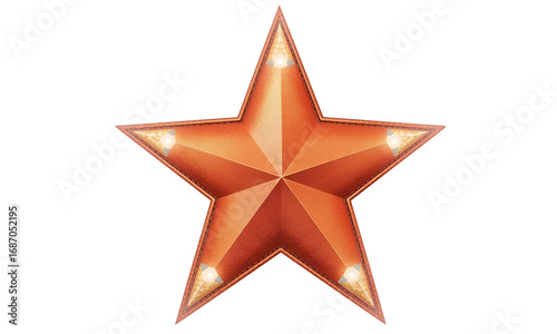 Golden Metallic Star PNG | Luxury Award Symbol for Premium Branding, Gaming Icons & Elegant Design.