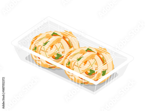 フードパックに入ったかき揚げのイラスト