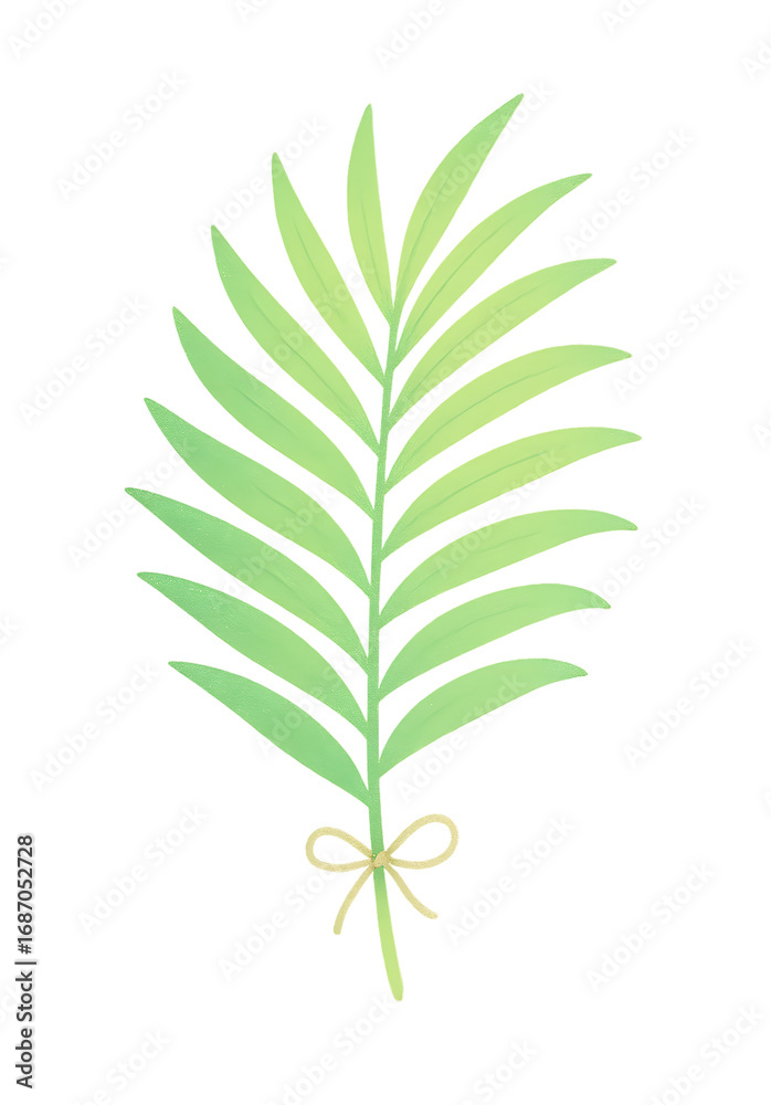 Fototapeta premium Palm Grain Gradient Mini Leaf PNG Transparent Botanical Clipart Tropical Greenery Minimal Wedding Invitation Branding