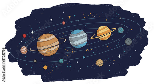 Planets and Stars in Space An Astronomical Illustration