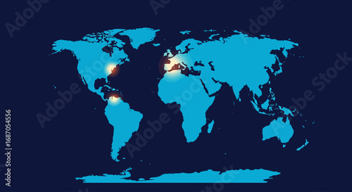 Global Distribution Map Highlighting Key Regions of Influence
