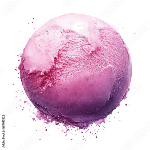 Sorbet, watercolor vector, isolated on a white background.