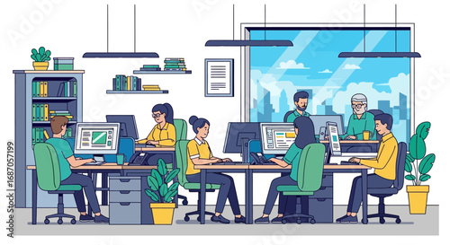 Teamwork in a Modern Office Collaborative Design and Innovation