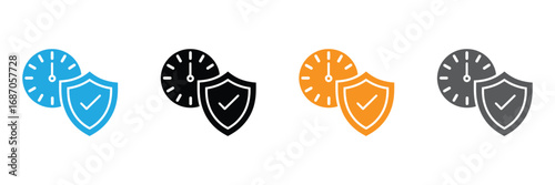 Time-Protected Icons Set for Website or App Design