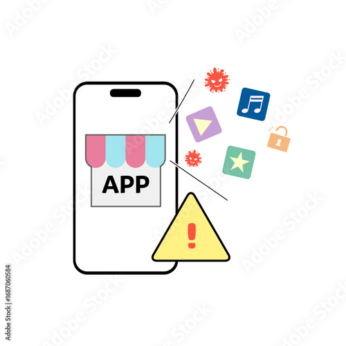 Smartphone App Security Risk Warning with Malware and Download Threats