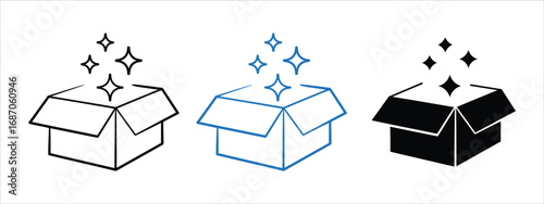 Surprise box icon set vector. surprise and clean box symbol. vector illustration.