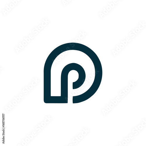 Modern Monogram Logo with Geometric Letter P Design