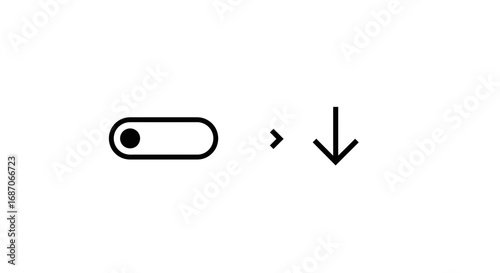 Conceptual illustration showing download and switch functionality, design element