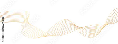Swoosh gold lines, delicate wave ideal for luxury branding, presentations, or banners