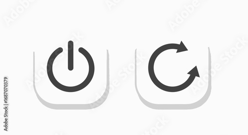 Power and Restart Icons: Modern Digital Symbols for Interface Design and Functionality