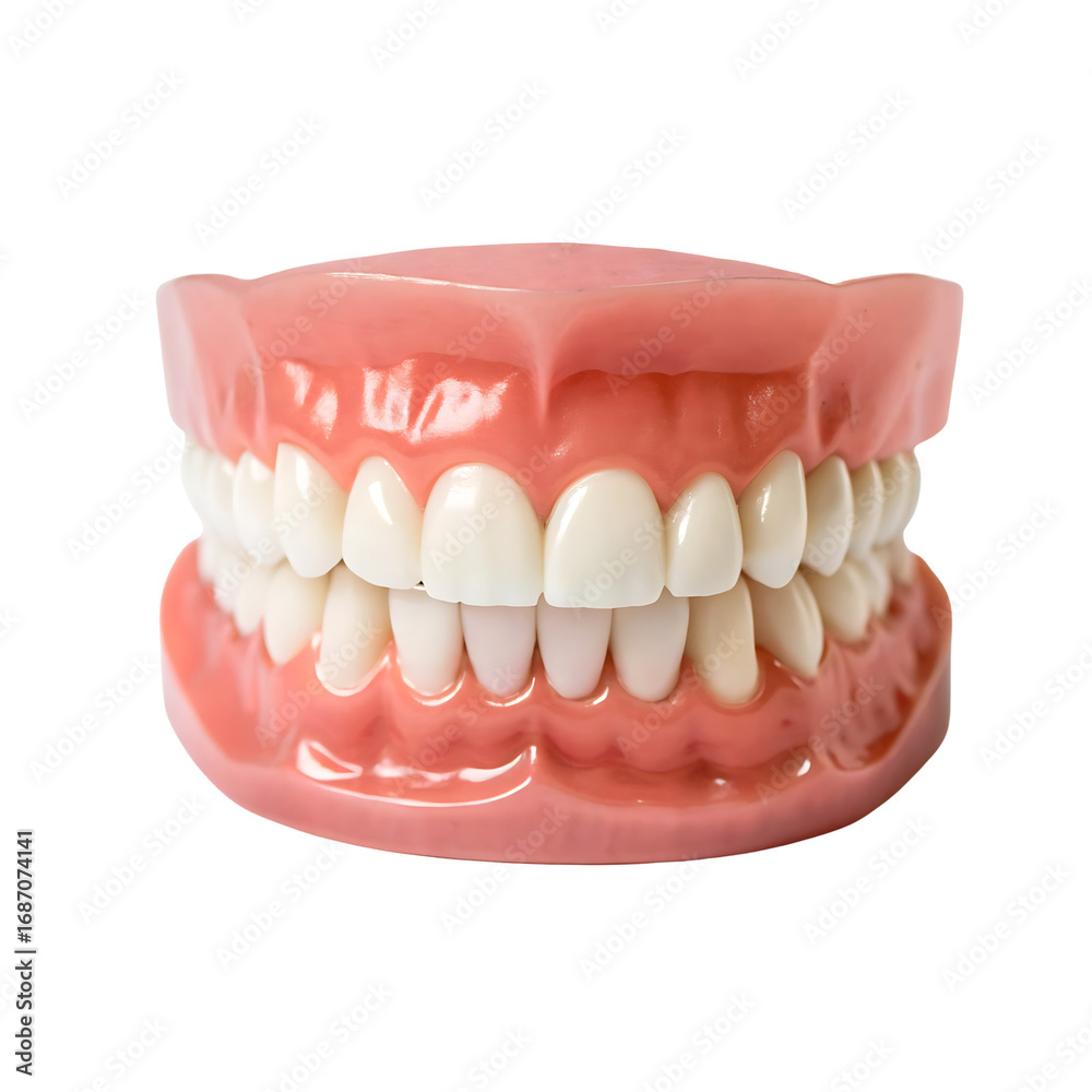 Fototapeta premium Realistic dental model of human teeth and gums isolated on transparent background