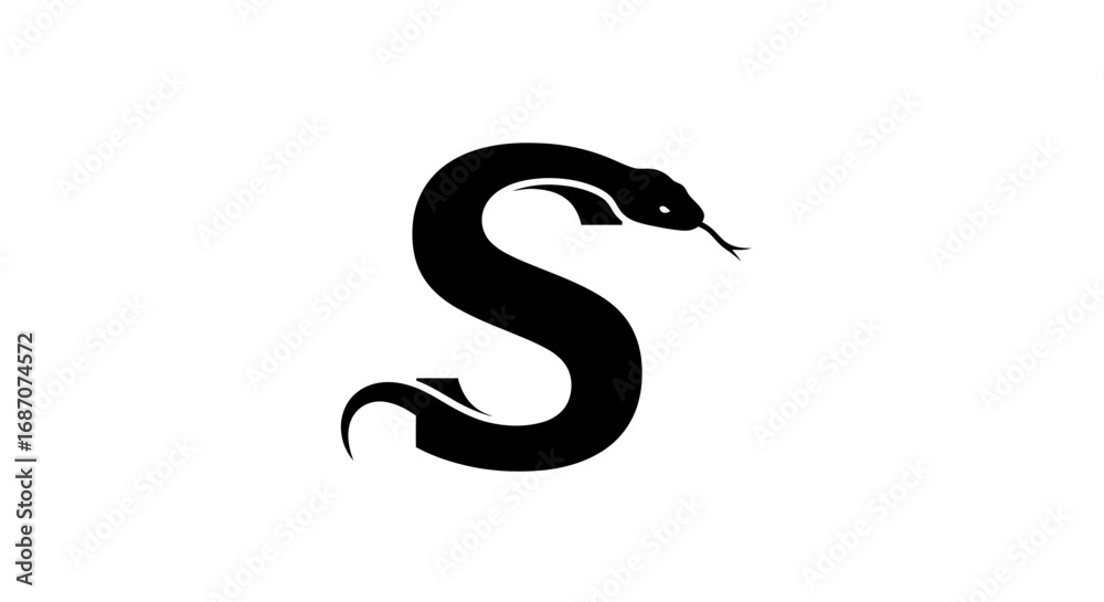 Fototapeta premium Snake-Shaped Letter S Logo Design.