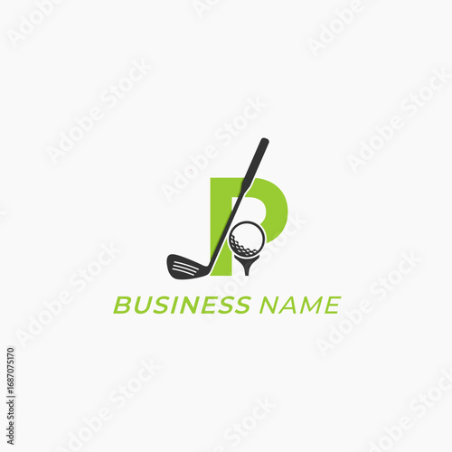 design logo creative golf and letter P