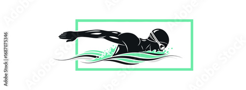 Swimming silhouette illustration