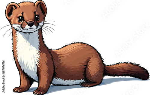 Cute cartoon a illustrator vector weasel