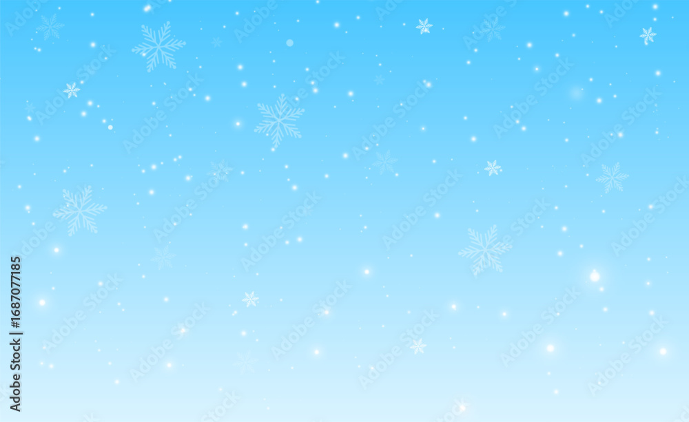 Fototapeta premium Christmas winter background, beautiful snowfall with snowflakes, snowy landscape and natural scenery, background for cards, festive texture of snow and winter dust in PNG format 