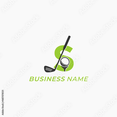 logo design combine letter S and golf