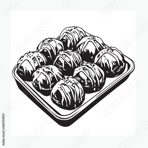 takoyaki food on a plate
