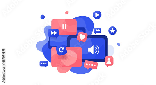 Abstract presentation of multimedia applications and communication features
