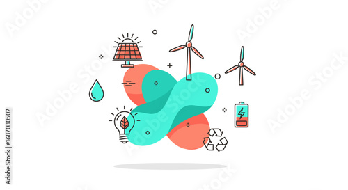 Visual metaphor of sustainable energy resources and eco-friendly lifestyle trend