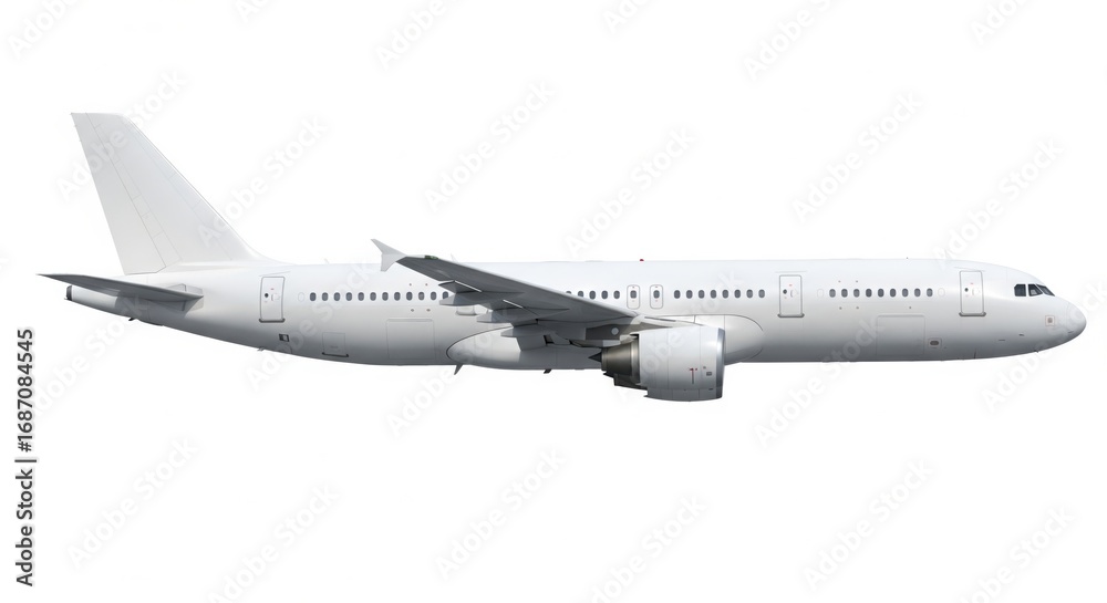 Obraz premium Passenger airplane isolated on white background