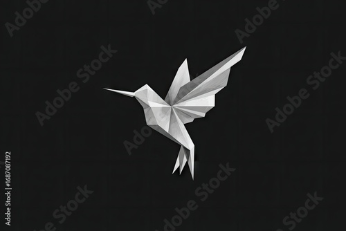 Geometric origami hummingbird design.