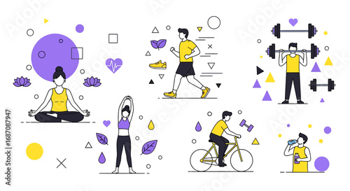 Diverse exercise routines promoting holistic health and wellness for active