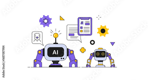 Futuristic representation showcases robots in an artificial intelligence