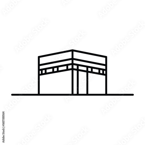 Simple line drawing of the kaaba in mecca islam s holiest site