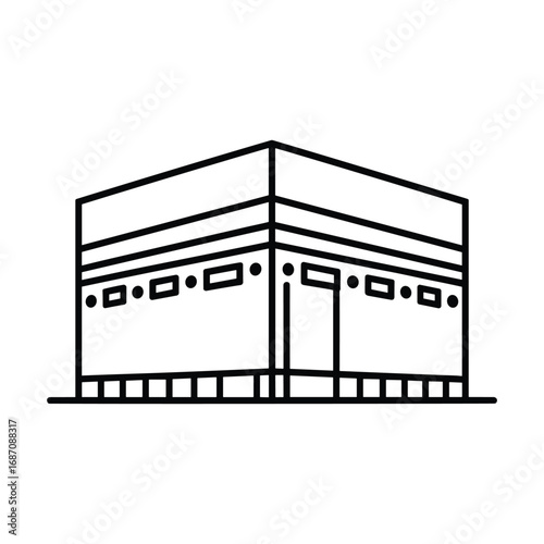 Simple line drawing of the kaaba in mecca islam s holiest shrine