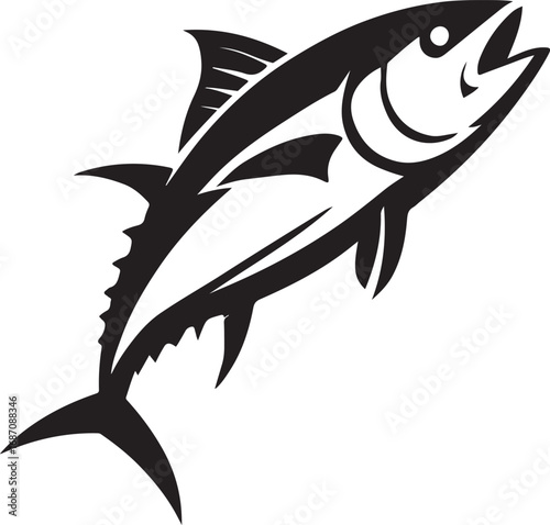 Dynamic Tuna Fish Illustration – Marine Life Vector Art
