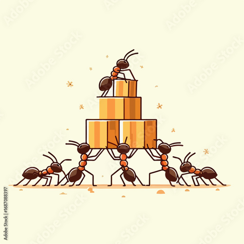ant carrying a bag of gifts