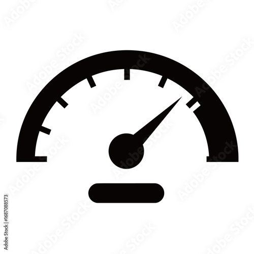 Black and white silhouette of Motorcycle speedometer vector icon on white background