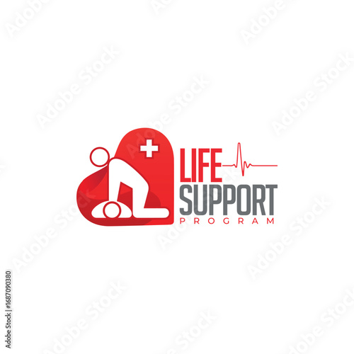 CPR logo, Medical resuscitation Vector, Life Saving, Heart Pulse logo, cardiopulmonary resuscitation, CPR icon isolated on white background vector illustration.