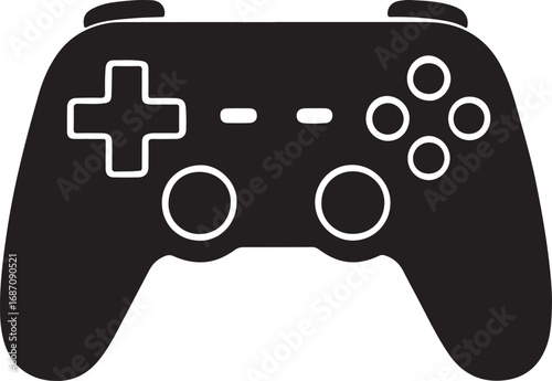 Modern Black Game Controller Icon