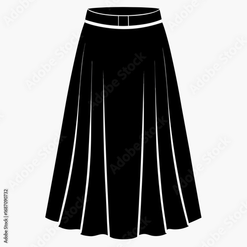 Long Flowy Skirt Black Silhouette