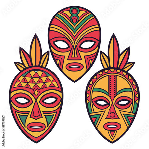 A Venetian carnival mask vector isolated on a white background, symbolizing art, culture, and masquerade
