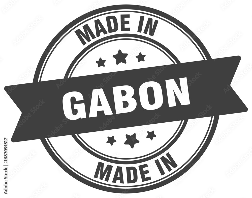 Obraz premium Made in Gabon round sign. Made in Gabon stamp.