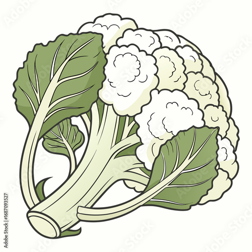 Fresh Cauliflower Illustration A Healthy Vegetable